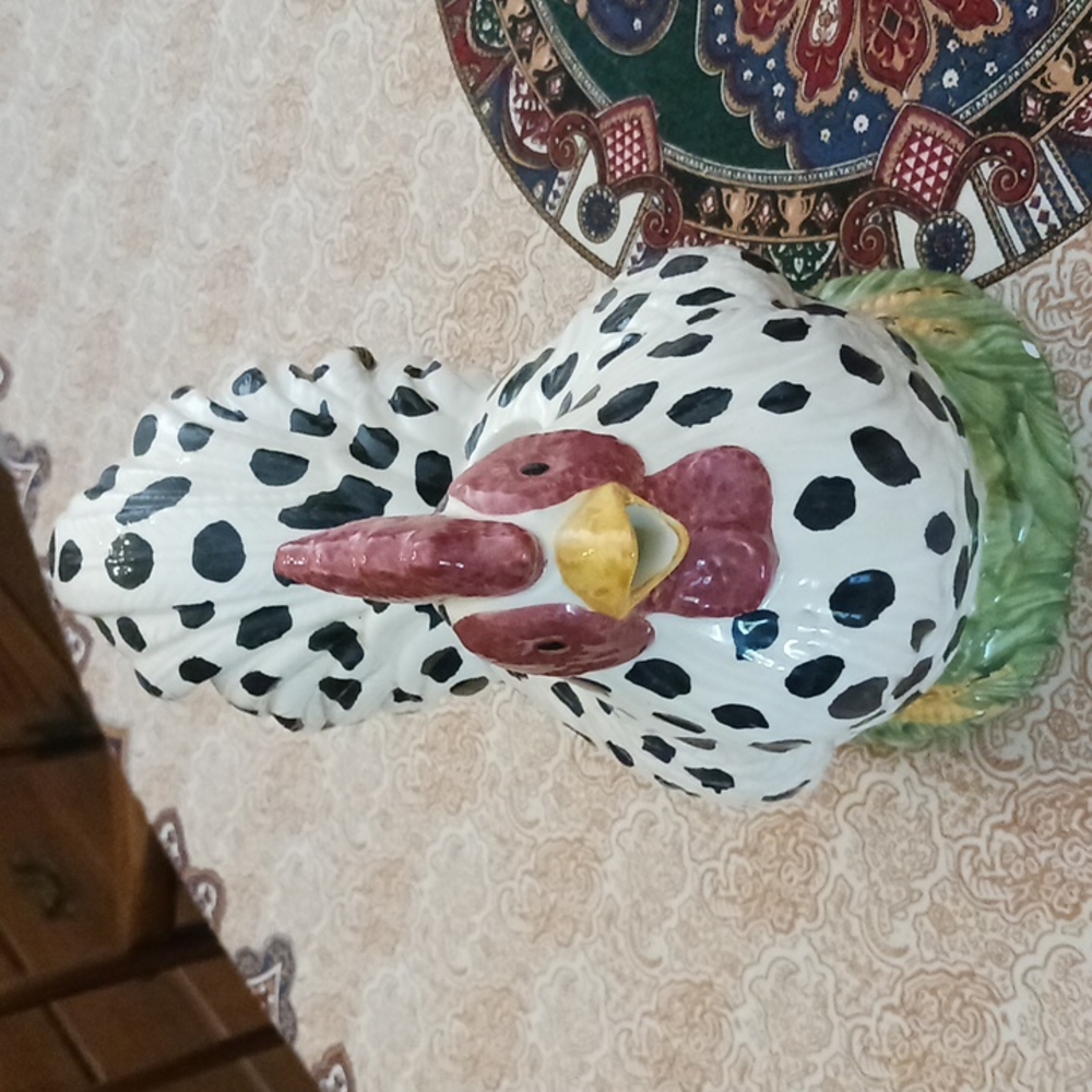 Ceramic antique Rooster teapot